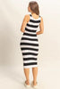 Striped Scoop Neck Wide Strap Knit Dress For Women –Casual, Stylish and Comfortable Knit Dress with Classic Stripes by Stevvex