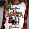 Women’s Hippopotamus Christmas Leopard-Plaid Hoodie by FitiqueFit