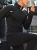 Men's Plus Size Quarter Zip Long Sleeve Active T-Shirt by Simply Love