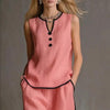 Women's Minimalist Sleeveless Two-Piece Set by FitiqueFit