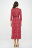 RENEE C Printed Tie Front Surplice Midi Dress