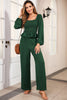 Smocked Square Neck Top and Pants Set