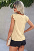 Ruffled Round Neck Cap Sleeve T-Shirt