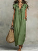 Women's Sleeveless Ruffle Pocket Maxi Dress by FitiqueFit