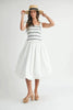 Smocked Bodice Bubble Midi Dress For Women – Stylish Smocked Bodice, Playful Bubble Skirt, Trendy Midi Dress, Chic Casual Look for Summer Outings by Stevvex