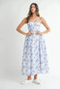 Sweetheart Neckline Floral Printed Midi Dress – Floral Midi Dress, Sweetheart Neckline Dress, Romantic Midi Dress, Feminine Floral Dress, Elegant Midi Dress by Stevvex