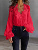 Lace-Panel Puff Sleeve Pleated Ruffle Shirt | Ballet Style by FitiqueFit