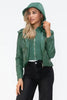 Women Classic Snobbish Faux Leather Zip-Up Drawstring Hooded Jacket Edgy & Casual PU Leather Jacket For Streetwear by Stevvex