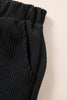 Black Corded Sleeveless Top and Pocketed Shorts Set