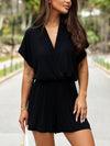 Surplice Short Sleeve Romper