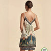 European and American-Style Tropical Print V-Neck Slip Dress by FitiqueFit