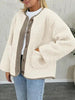 Modern Cozy Women Luxuriously Cozy Contrast Button Up Sherpa Jacket with Pockets For Fall & Winter by Stevvex