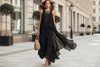 Asymmetrical Ruffle Mesh Chiffon Sleeveless Maxi Dress – Black, XS–XXL by FitiqueFit