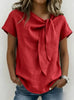 Women's Loose-Fit Short Sleeve Casual Pullover T-Shirt by FitiqueFit