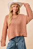 BiBi Chunky Knit Sweater with Flower Detail Sleeves by FitiqueFit