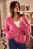 SO ME Soft Touch Hairy Loose Fit Cozy Sweater Cardigan by FitiqueFit