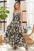 Crisscross Two-Tone V-Neck Maxi Dress For Summer – Elegant, Sophisticated, Trendy, Fashionable, Stylish, Glamorous Evening Wear by Stevvex