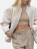Autumn Casual Full Size Drop Shoulder Snap Down Jacket with Buttoned Front and Pockets by Stevvex