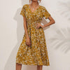 V-Neck Floral Print A-Line Satin Maxi Dress | 8 Colors by FitiqueFit
