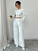Women’s Tweed Pearl-Button Jacket & Pants Set by FitiqueFit