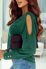 Cutout Round Neck Long Sleeve Top