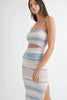 Multi Color Striped Front Cutout Knit Midi Dress For Women – Vibrant Striped Bodycon Dress, Cutout Knit Dress, Stylish Summer Midi Dress, Trendy Statement Dress by Stevvex