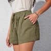 New Summer Cotton-linen Shorts With Pockets In Solid Colors by My Store