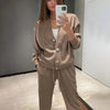 Casual Knit Cardigan With Pocket & Drawstring Lounge Pants by FitiqueFit