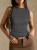 Women’s Slim Fit Striped Vest Top by FitiqueFit