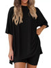 Full Size Half Sleeve T-Shirt and Shorts Set Plus Size by Simply Love