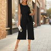 Women's Belted V-Neck Short Sleeve Straight-Leg Jumpsuit – 6 Colors S–2XL by FitiqueFit