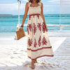 Women’s Wide-Strap Printed Maxi Dress by FitiqueFit