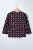 Black Contrast V Neckline Bracelet Sleeve Vintage Floral Blouse by Wild and Free Boutique