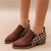 Women's Retro Color-Block Slip-On Heels – Round Toe Mid Heel Dress Shoes by FitiqueFit