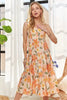 Smocked Back Floral Adjustable Strap Midi Dress For Women – Feminine, Floral, Fluttering, Comfortable Midi Dress by Stevvex