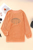 Black Football Graphic Game Day Embroidered Corded Sweatshirt by Wild and Free Boutique