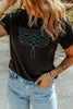 Embroidered Round Neck Short Sleeve T-Shirt by Simply Love