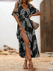 Women’s Off-Shoulder Cross V-Neck Maxi Dress by FitiqueFit