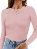 Ribbed Knit Slim Fit Long Sleeve T-Shirt by Simply Love
