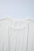 White Solid Color Textured Drop Shoulder Long Sleeve Peplum Top by Wild and Free Boutique