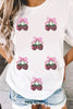 Sequin Cherry Round Neck Short Sleeve T-Shirt by Simply Love