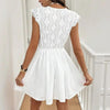 Women’s V‑Neck Short‑Sleeve Dress with Lace Trim by FitiqueFit