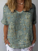 Artistic Retro Digital Print Pullover Top – Women’s Chinese Style by FitiqueFit
