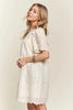 Ruffled Eyelet Round Neck Summer Dress For Women – Elegant Feminine Eyelet Dress with Ruffled Details for Garden Parties & Special Occasions by Stevvex