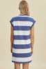 Full Size Striped Round Neck Cap Sleeve Mini Dress For Women – Striped Mini Dress, Full-Size Round Neck Dress, Comfortable Cap Sleeve Dress, Chic Striped Dress, Flattering Mini Dress, Casual Everyday Dress, Versatile Striped Dress by Stevvex