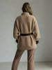 Women’s Vintage PU Leather Jacket – Lamb Fur Lined Autumn Winter Coat by FitiqueFit