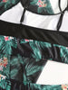 Bikini 3 Piece Tropical Print Swimsuit Set – High Stretch Comfortable Women's Bikini with Crew Neck Mesh Cover-Up – Chic Vacation Beachwear for Summer Casual Style & Poolside Glamour by Stevvex