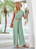 Round Neck Sleeveless Top and Drawstring Pants Set