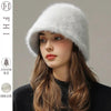 Women’s Real Rabbit Plush Hat – Big Head Circumference Warm Winter Hat by FitiqueFit