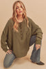Aemi + Co Exposed Seam Raw Hem Half Button Top